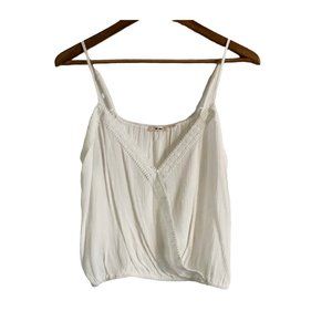 NWOT Mi ami white crop spaghetti strap top, Large